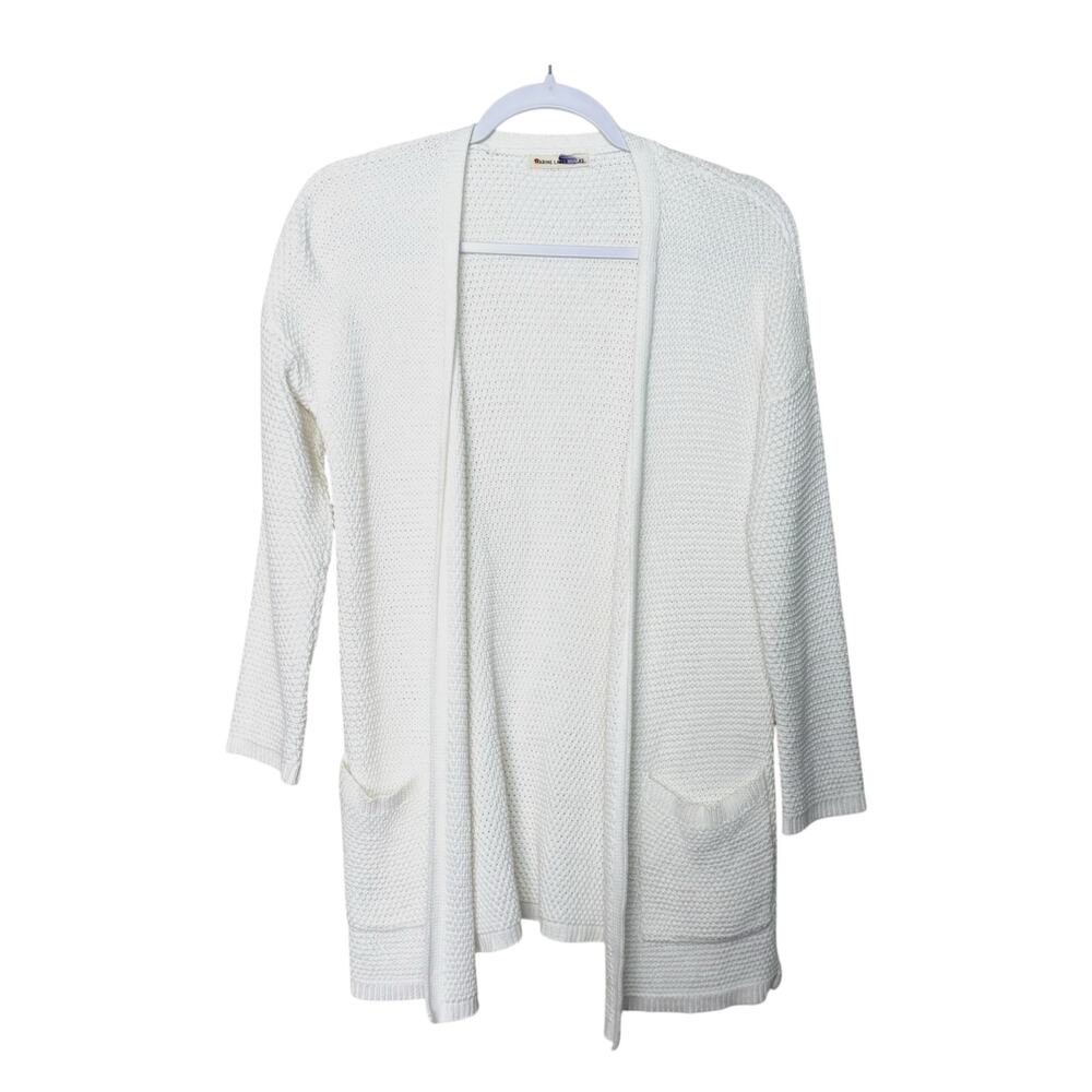 Marine Layer Catalina Open Front Knit Cardigan Sweater White Womens XS‎ Nautical